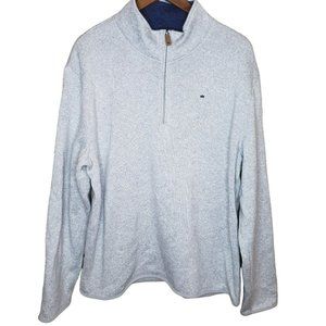 Mens Crown & Ivy  Knit Pull over 1/4 Zip Size Large Grey Long Sleeve